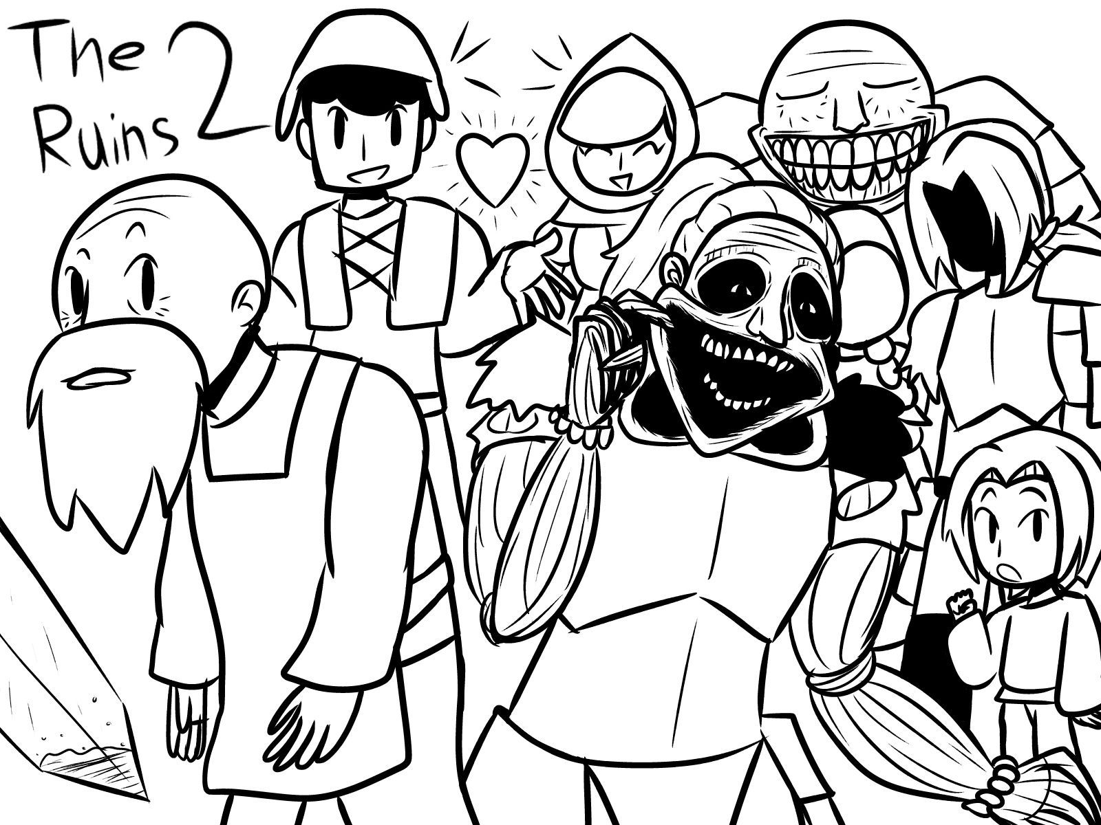 A collage of the characters featured in The Ruins 2.