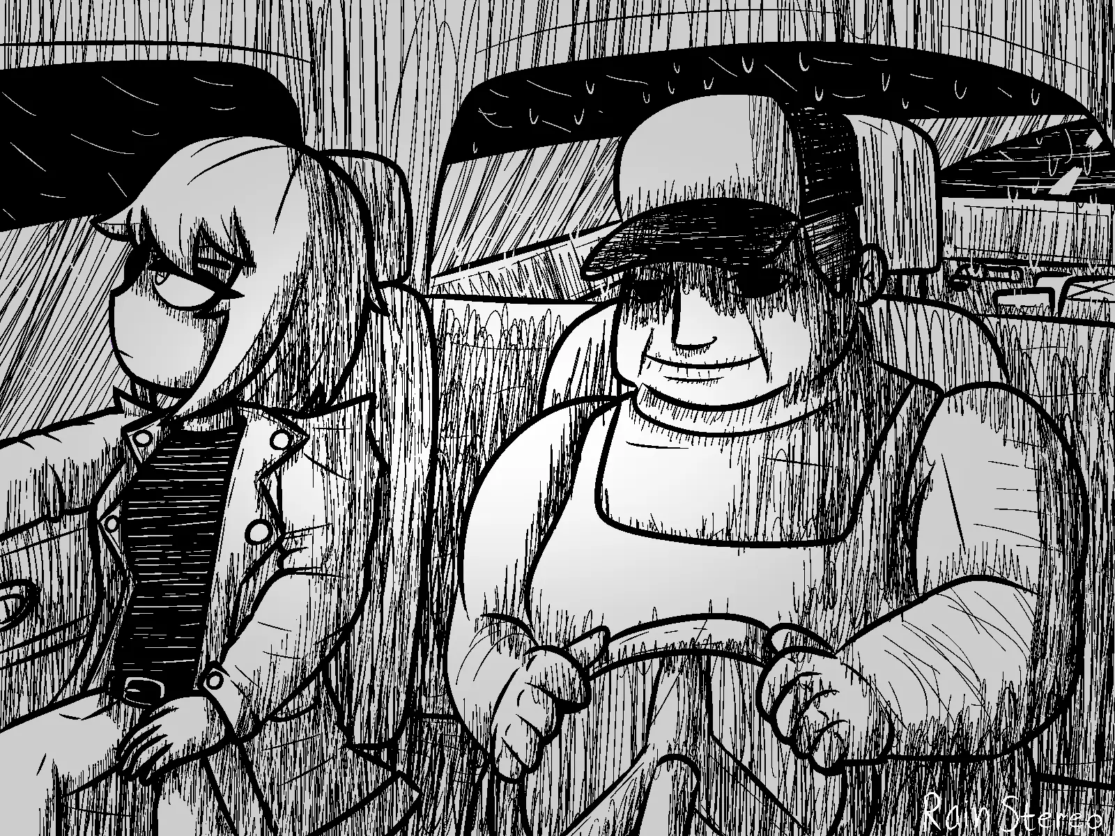 Concept art for the first cutscene.