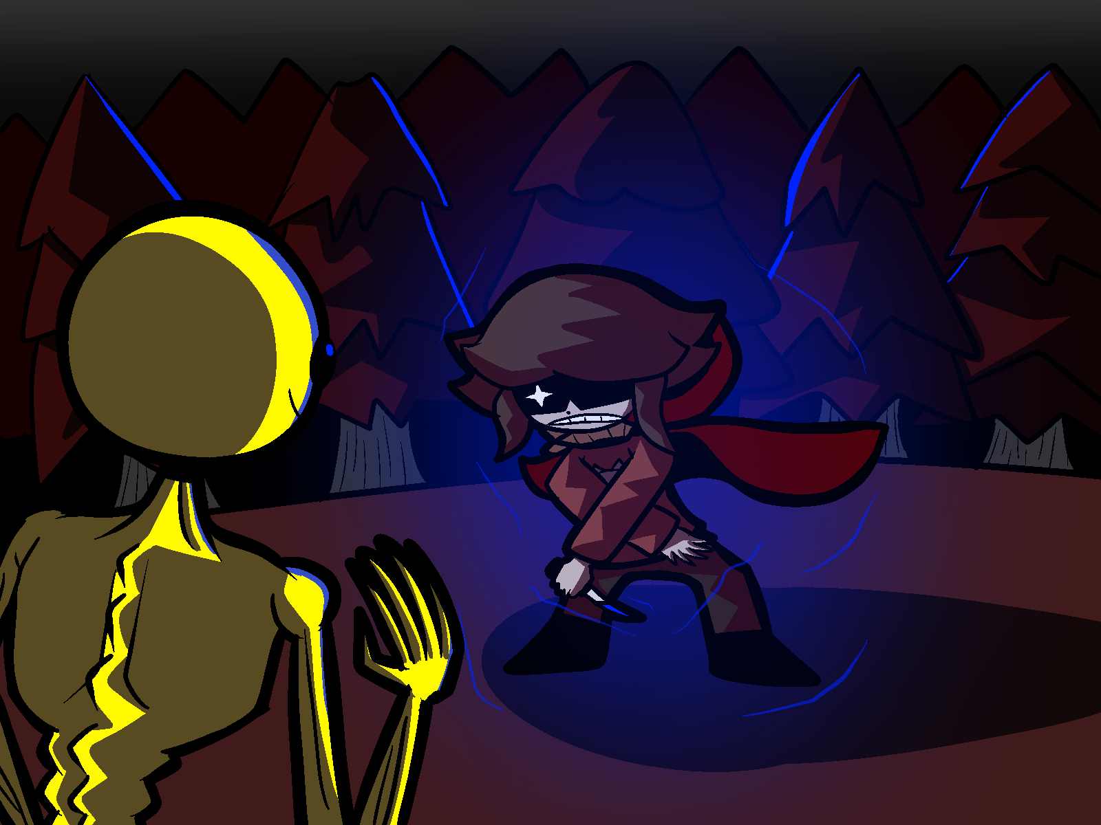 Concept art of the power up scene in Issue 5 of Happy Fun.
