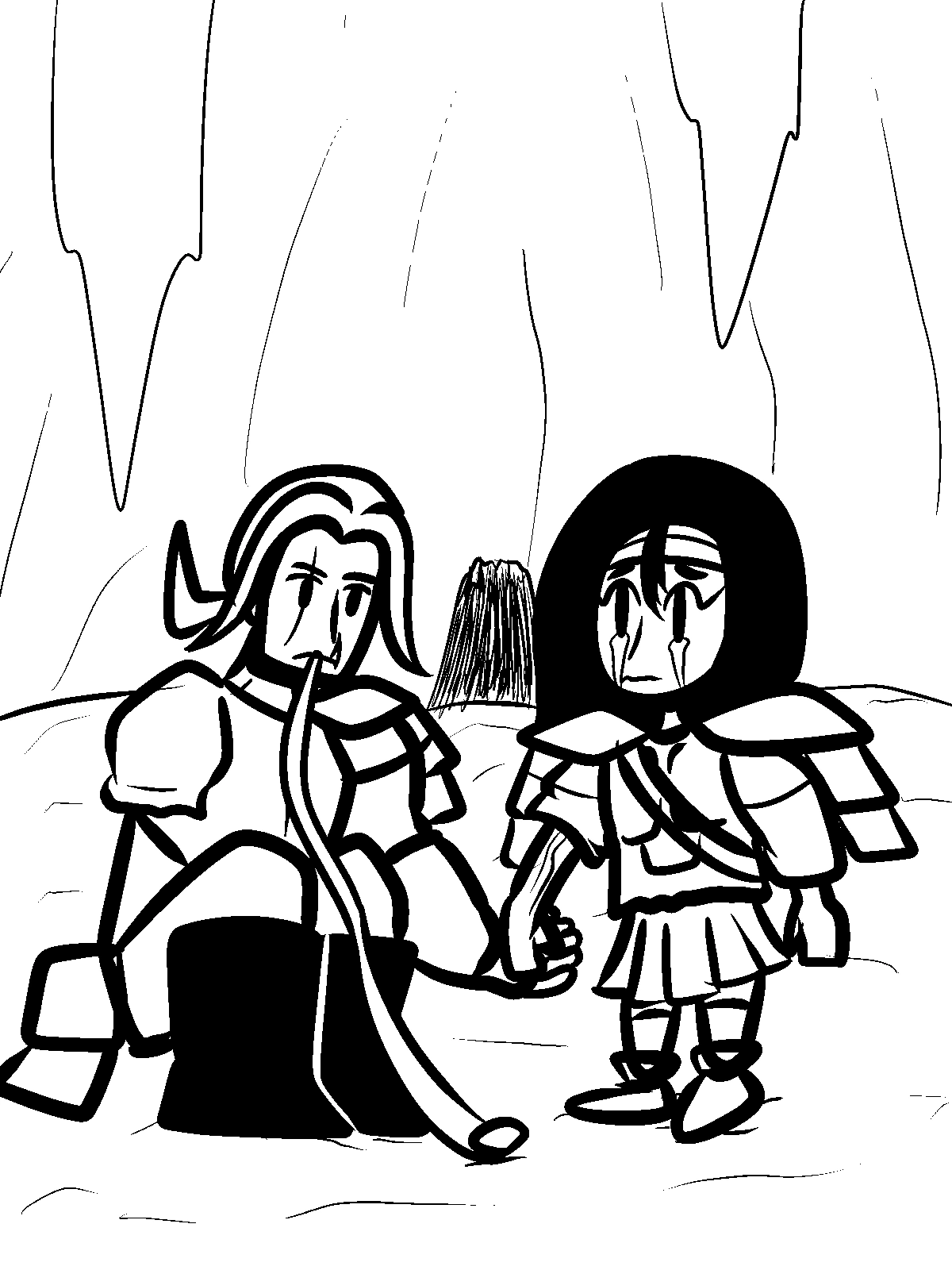 Concept art for the bandage scene in The Ruins.