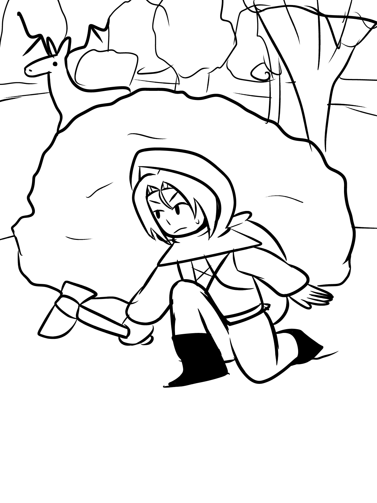 Concept art for the character Emil grown up from The Ruins 2.
